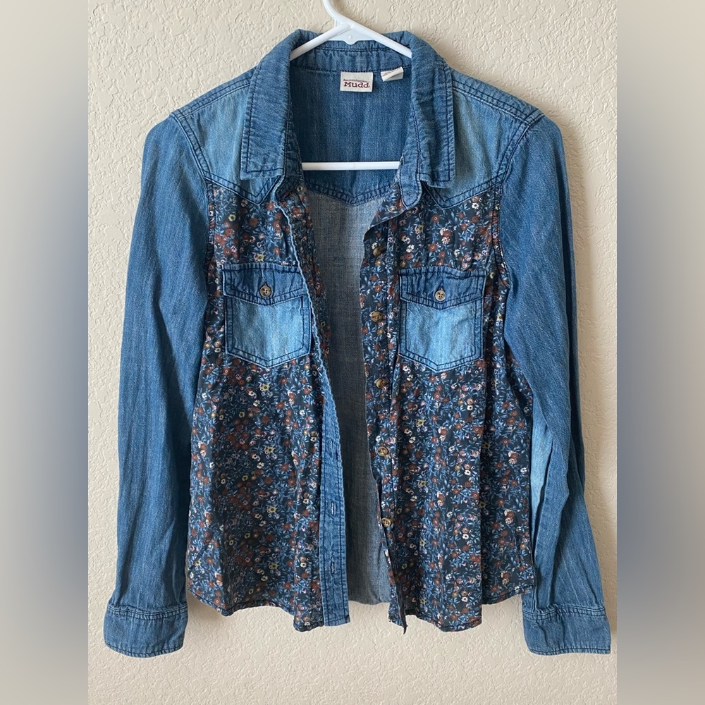 Mudd floral jean shirt
